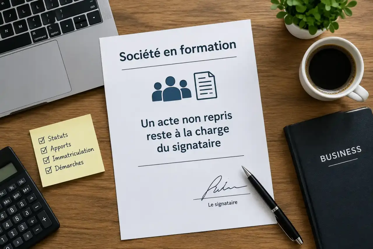 Société en formation : un acte non repris reste à la charge du signataire