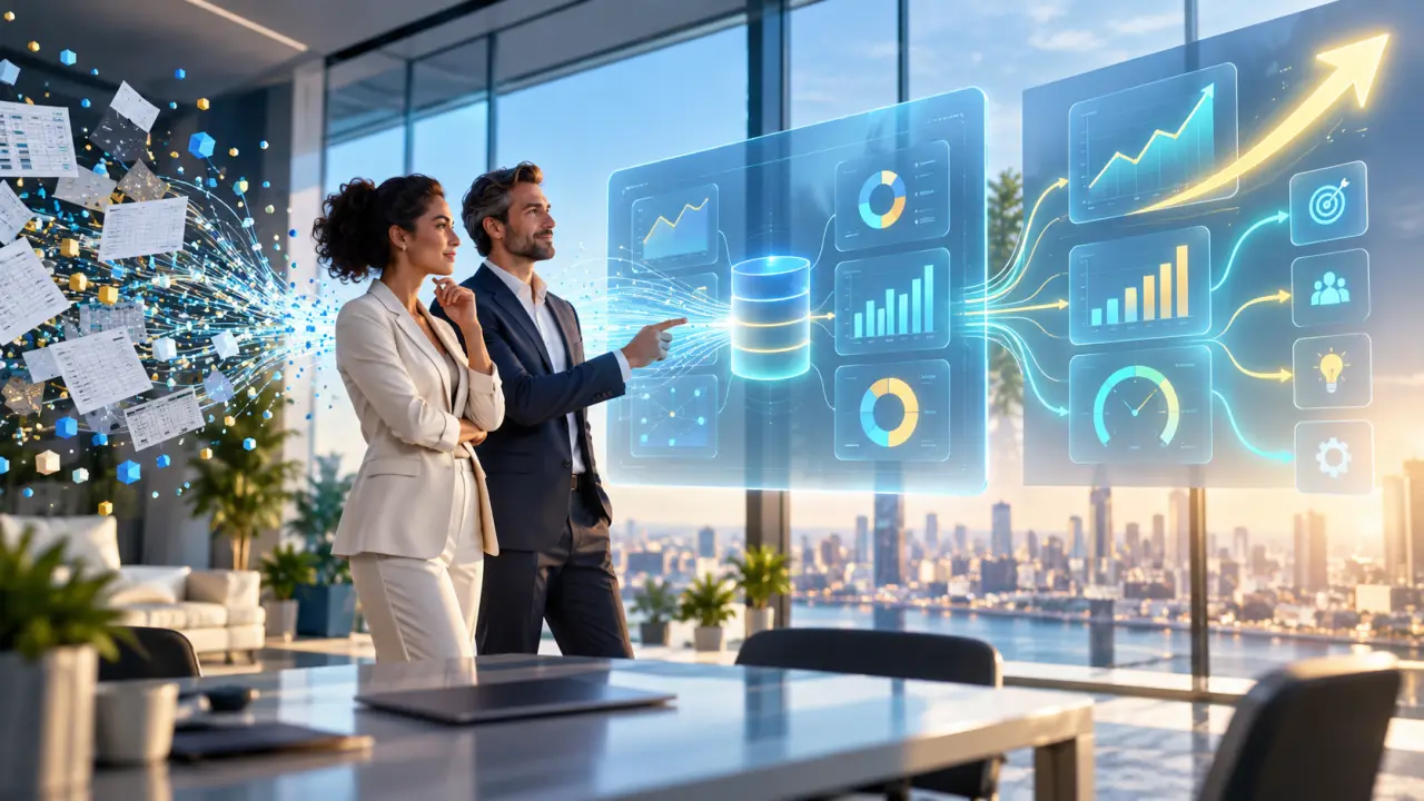 Tableau de bord Business Intelligence affichant les indicateurs clés d'une entreprise