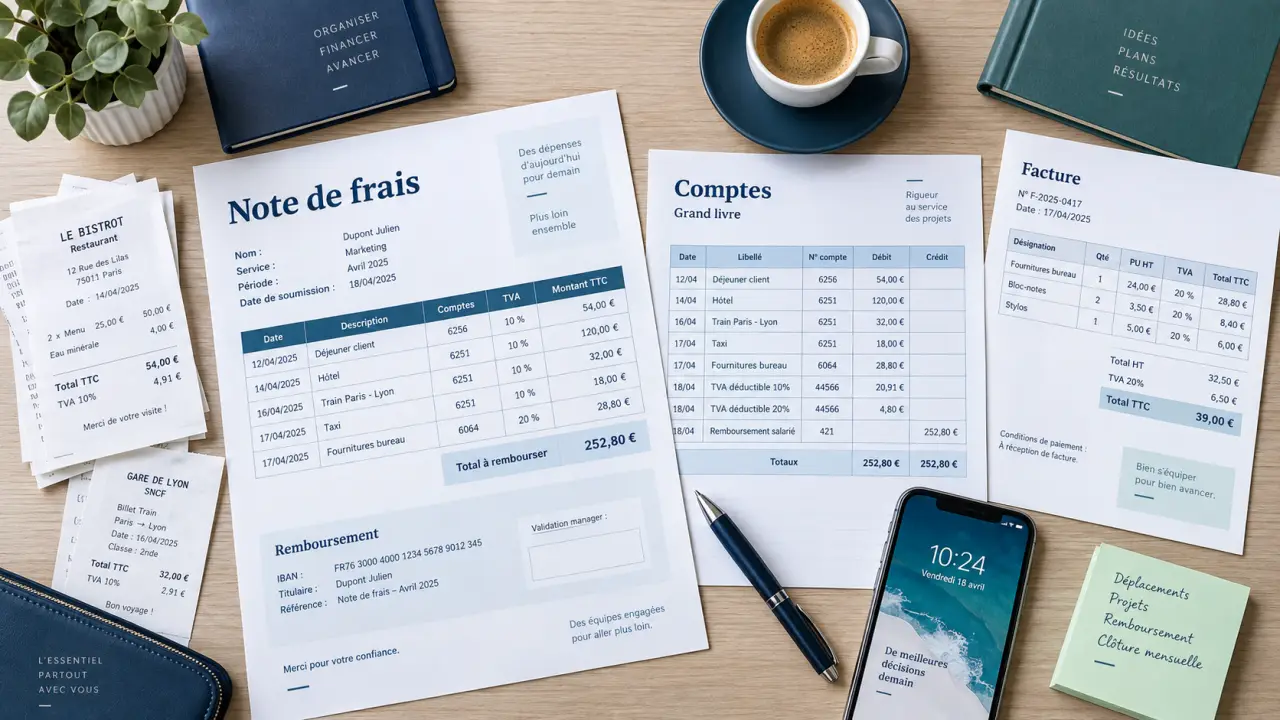 Comptabiliser une note de frais : comptes, TVA et écriture de remboursement