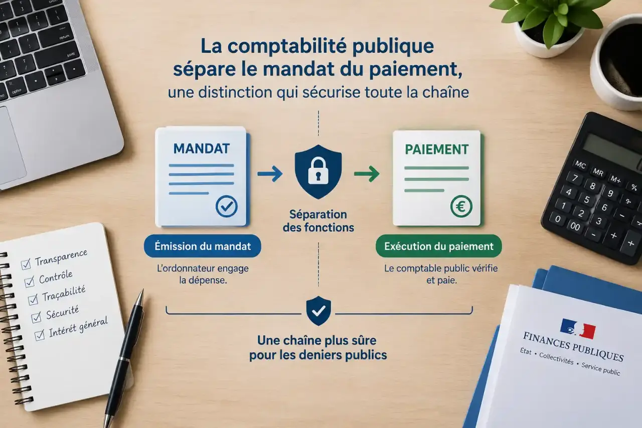 La comptabilité publique sépare le mandat du paiement, une distinction qui sécurise toute la chaîne